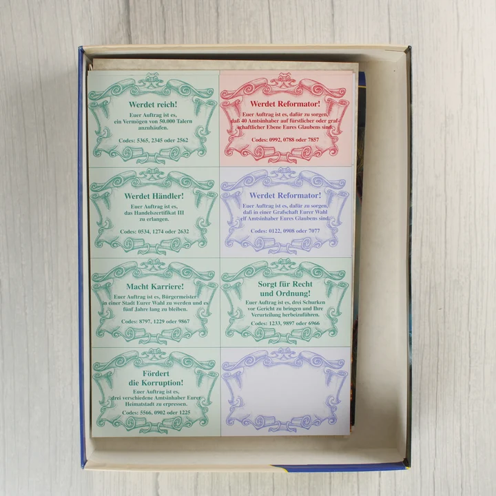 Die Fugger II kódkártya Die Fugger II kódkártya a dobozban