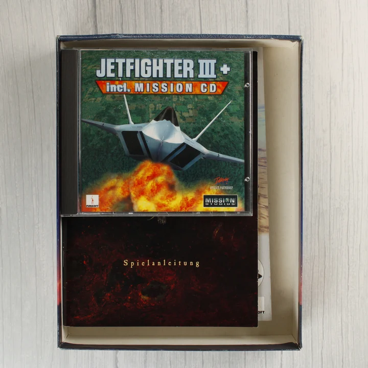 Jetfighter III + incl. Mission CD nyitott doboz a tartalommal