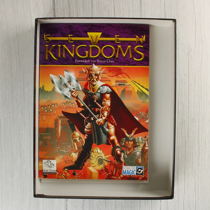 Seven Kingdoms kézikönyv A Seven Kingdoms videójáték kézikönyve a nyitott dobozban