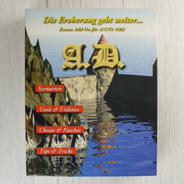 A.D. Zusatz Add-On für Anno 1602 nagy dobozos kiadás elölnézete