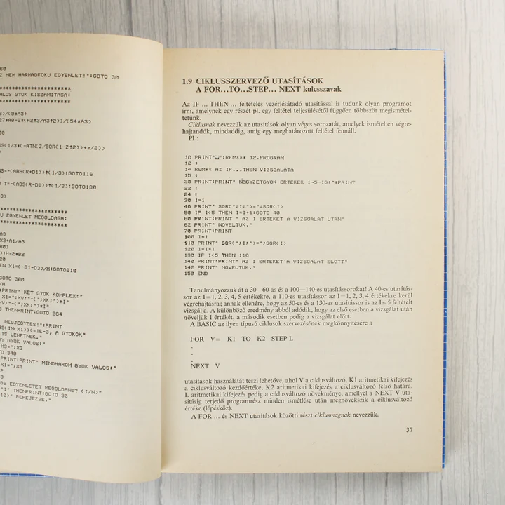 A Számítástechnika C 64 könyv egyik belső oldala programkóddal