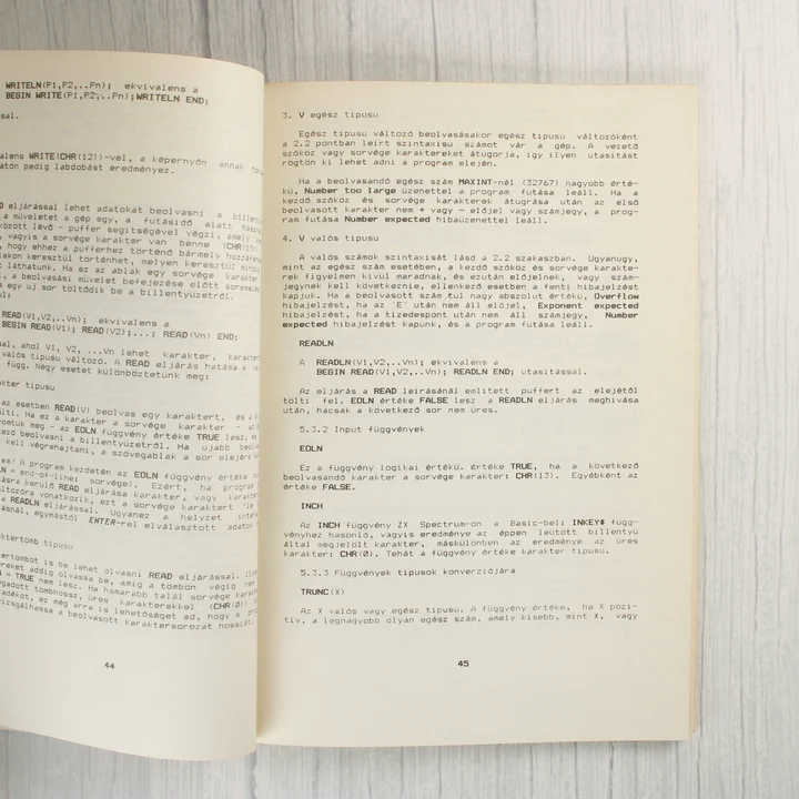 Pascal könyv tartalom Nyitott oldalak a Pascal könyvből technikai szöveggel