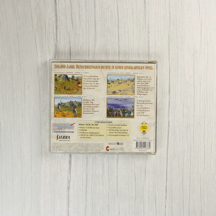 Empire Earth CD-tok hátoldala