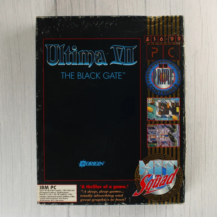 Ultima VII Black Gate doboz elölnézet Az Ultima VII: The Black Gate PC játék dobozának előlapja