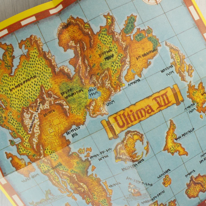 Ultima VII térkép Az Ultima VII játékhoz mellékelt színes térkép