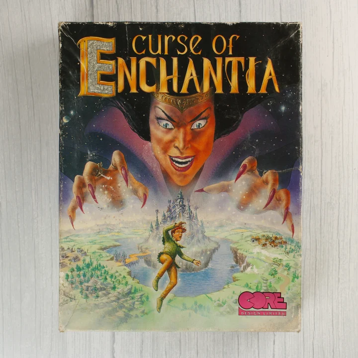 A Curse of Enchantia videójáték színes illusztrációval ellátott eredeti kartondoboza.