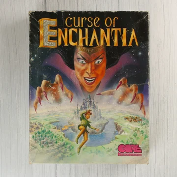 A Curse of Enchantia videójáték színes illusztrációval ellátott eredeti kartondoboza.
