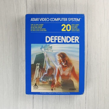 Atari 2600 Defender videójáték dobozának előlapja