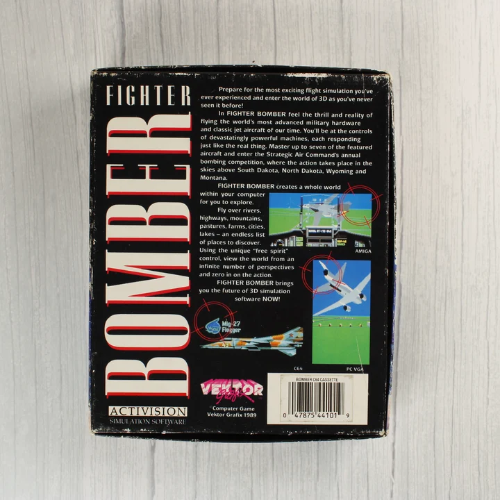 A Fighter Bomber videójáték dobozának hátoldala