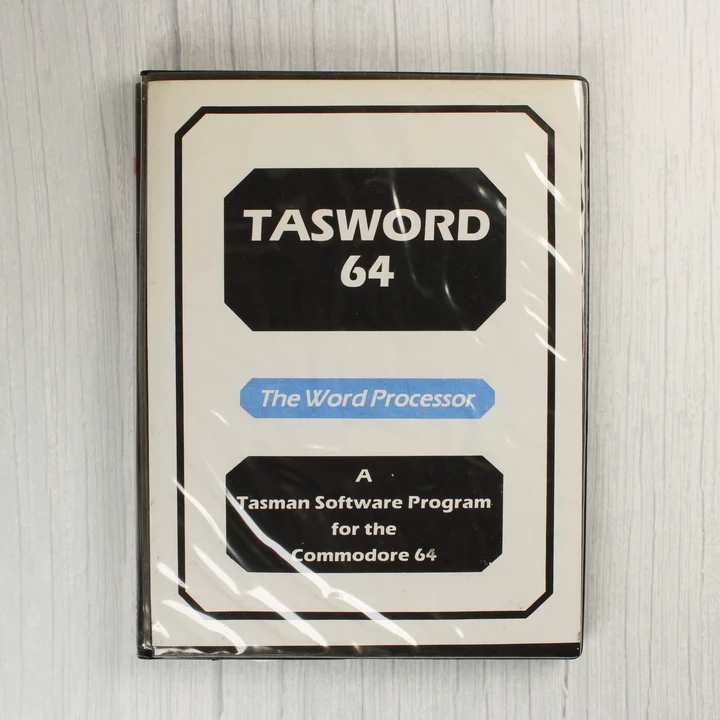 Tasword 64 szövegszerkesztő szoftver tokja elölről