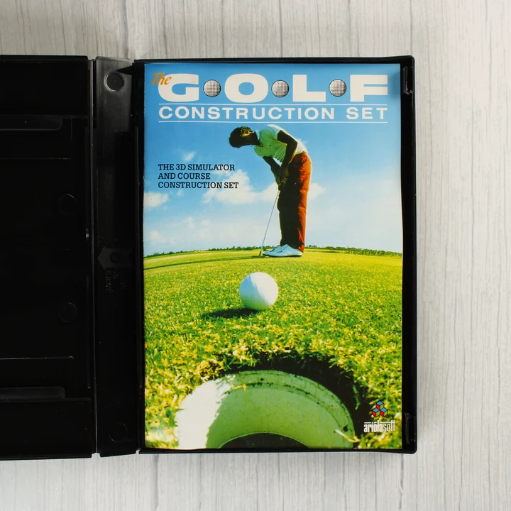 The Golf Construction Set nyitott tok és útmutató