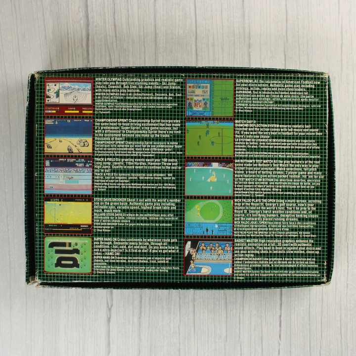 Game Set and Match 2 doboz hátoldala játékleírásokkal