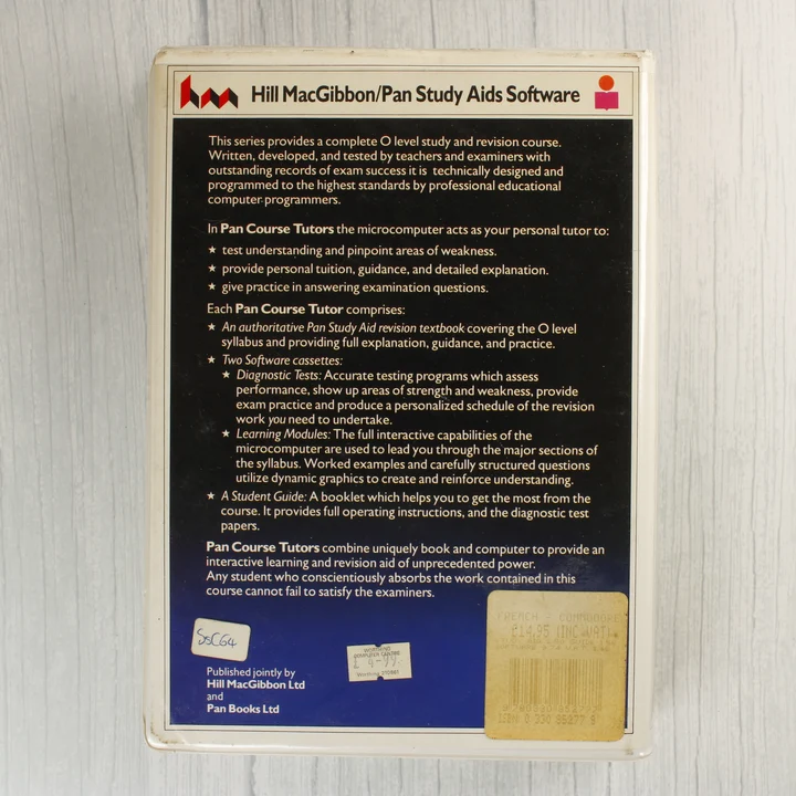 Pan Course Tutors French szoftver tokjának hátoldala