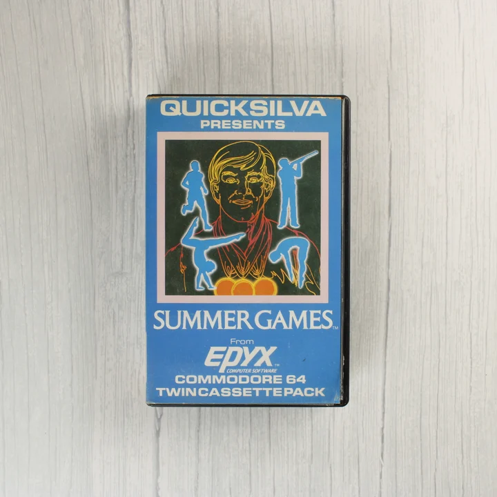 A Summer Games Commodore 64 játék kék színű elülső borítója