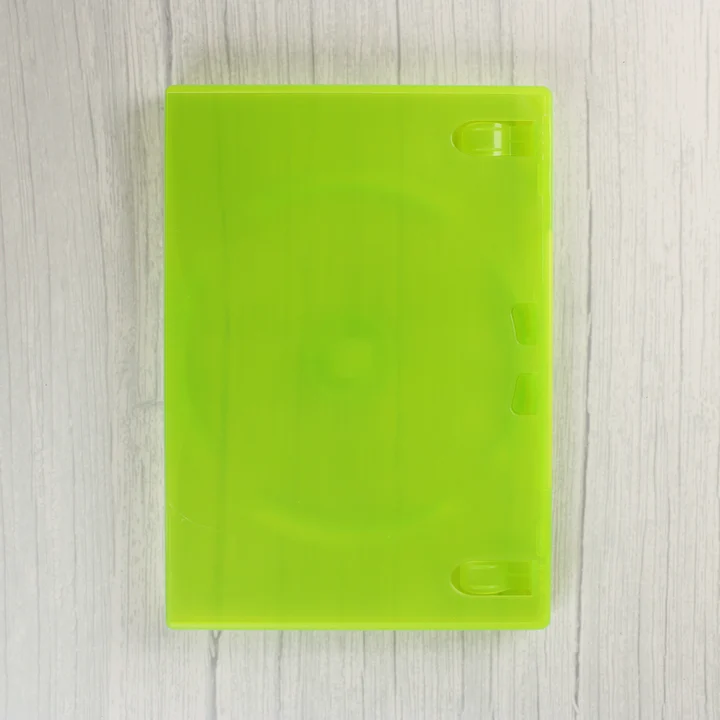 Xbox 360 zöld tok zárt Zárt, áttetsző zöld Xbox 360 videójáték tok felülnézetből