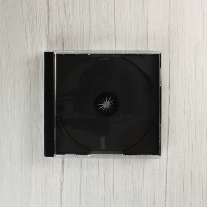 PlayStation 1 vastag CD-tok felülnézetből fekete tálcával