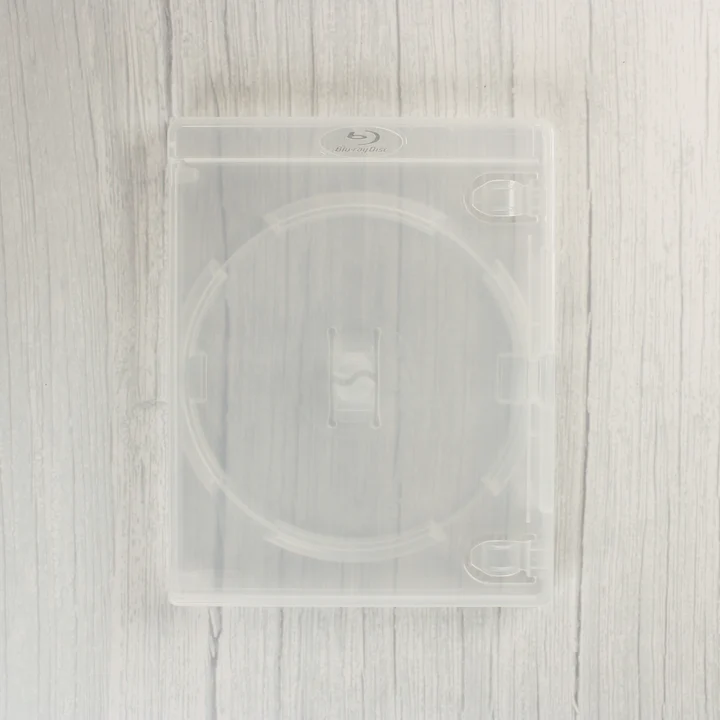 Zárt, áttetsző Blu-ray tok dombornyomott logóval