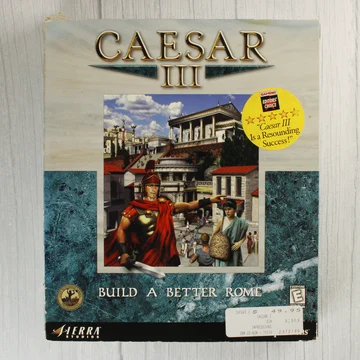 A Caesar III videójáték első oldala a nagydobozos kiadásban