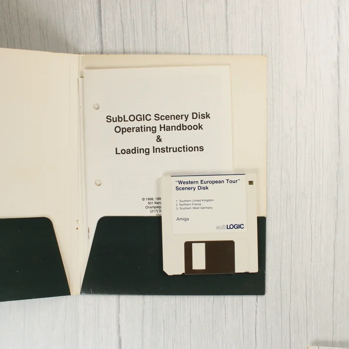 Scenery Disk floppy lemez és kézikönyv a mappában