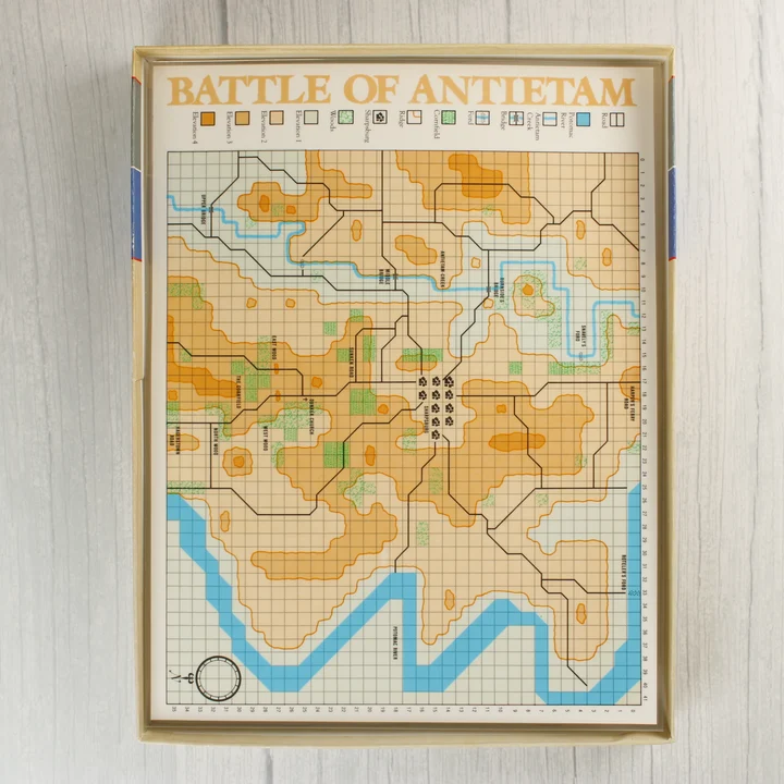 Battle of Antietam játékhoz mellékelt taktikai térkép